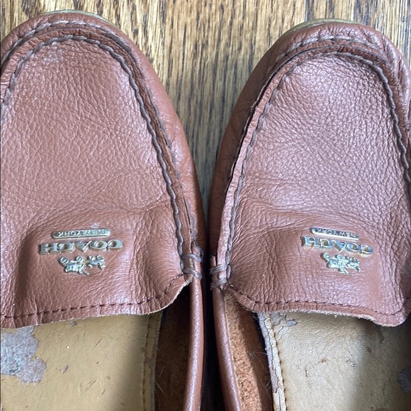 Brown leather Coach Opal loafer, size 7.5. Some wear on inner sole, good - Picture 2 of 15